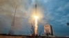 FILE - The lunar landing spacecraft Luna-25 blasts off from a launchpad at the Vostochny Cosmodrome in the far eastern Amur region, Russia, Aug. 11, 2023. (Roscosmos/Vostochny Space Centre/Handout via Reuters)