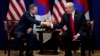 President Donald Trump shakes hands with South Korean President Moon Jae-In at the Lotte New York Palace hotel during the United Nations General Assembly, Sept. 24, 2018, in New York.