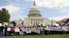 Cambodian Americans rallied July 28, 2018 outside the U.S. Capitol, calling for genuine democracy in Cambodia and asserting this weekend's election in Cambodia was bogus because the leading opposition party was prevented from participating. (You Sotheary/VOA Khmer)