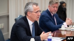 NATO Bosh kotibi Yens Stoltenberg Pentagonda. 7-iyun, 2021.