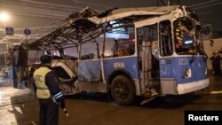 Volgogradda xurujga uchragan trolleybus