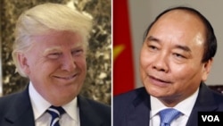 Tổng thống Hoa Kỳ Donald Trump (trái) và Thủ tướng Việt Nam Nguyễn Xuân Phúc
