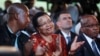 From Left: Mandla Mandela, grandson of former president Nelson Mandela, Graca Machel, wife of Mandela, and president Jacob Zuma attend the opening of the revamped Nelson Mandela Centre of Memory in Johannesburg, Nov. 18, 2013. 