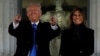 President-elect Donald Trump and his wife Melania arrives for a church service at St. John’s Episcopal Church across from the White House in Washington, Jan. 20, 2017, on Donald Trump's inauguration day.