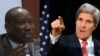 The South Sudanese Minister in the Office of the President, Awan Riak, (left) and U.S. Secretary of State John Kerry, who met April 10, 2014 in Washington.