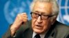 U.N.-Arab League envoy for Syria Lakhdar Brahimi speaks during a news conference at the U.N. headquarter in Geneva, Jan. 24, 2014. 