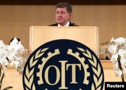 Director-General of the International Labour Organization (ILO) Guy Ryder speaks during the 108th ILO International Labour Conference at the United Nations in Geneva, Switzerland, June 10, 2019.