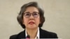 Special Rapporteur on the situation of human rights in Myanmar, Yanghee Lee gives her report to the Human Rights Council at the United Nations in Geneva, Switzerland, March 11, 2019.