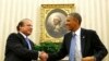 FILE - U.S. President Barack Obama shakes hands with Pakistan's Prime Minister Nawaz Sharif in the Oval Office at the White House in Washington, Oct. 23, 2013.